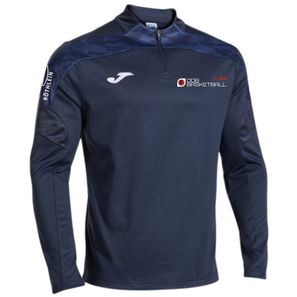Zip Shirt Blau mit Logos
